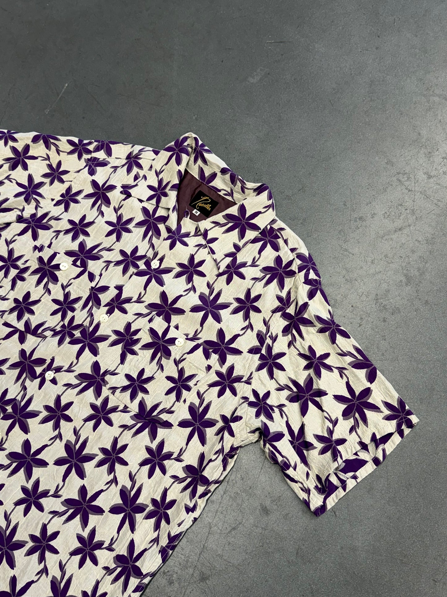 NEEDLES JACQUARD ONE UP VACATION SILK SHIRT