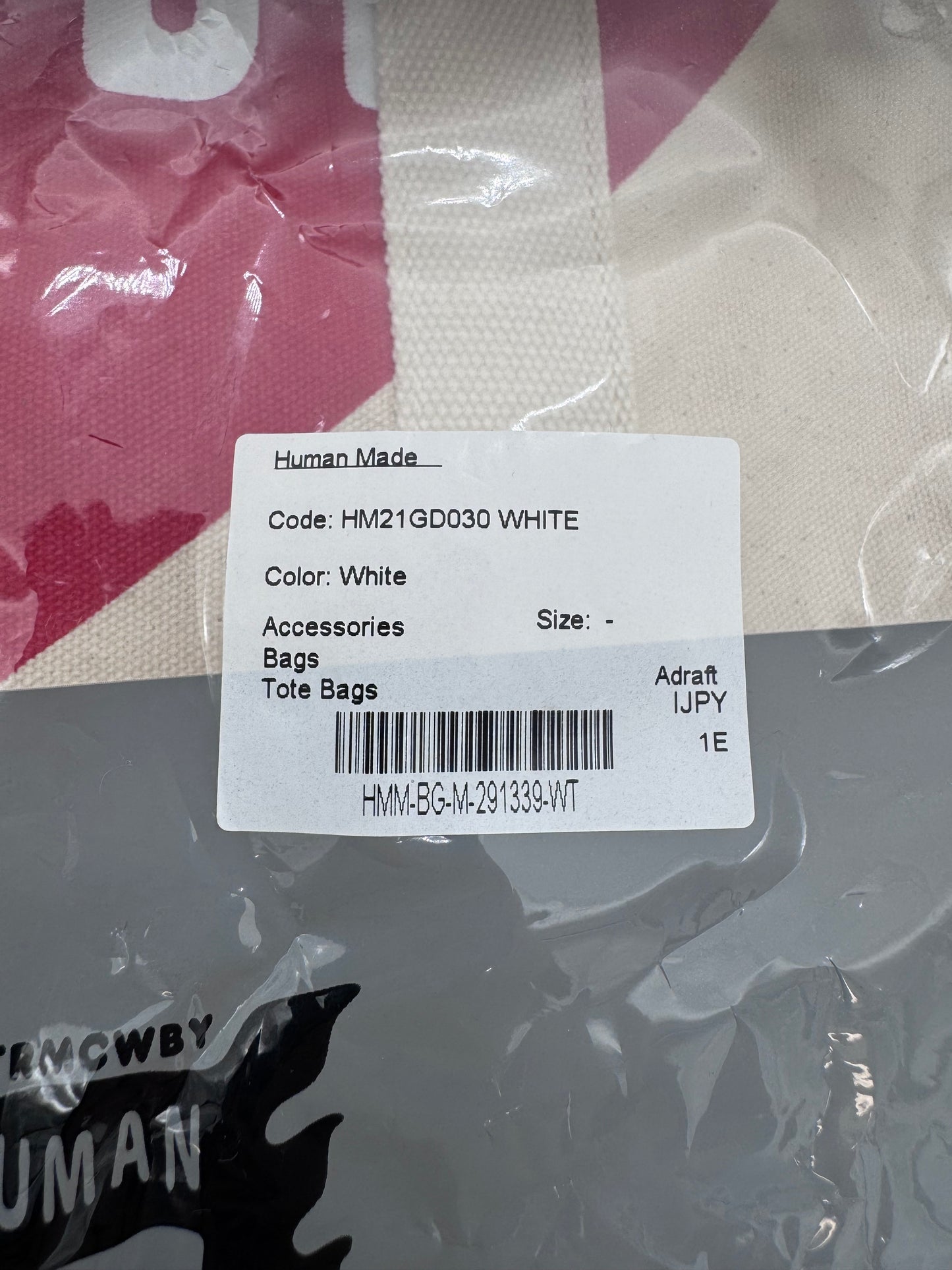 HUMAN MADE POLAR BEAR AND HEART LARGE TOTE BAG