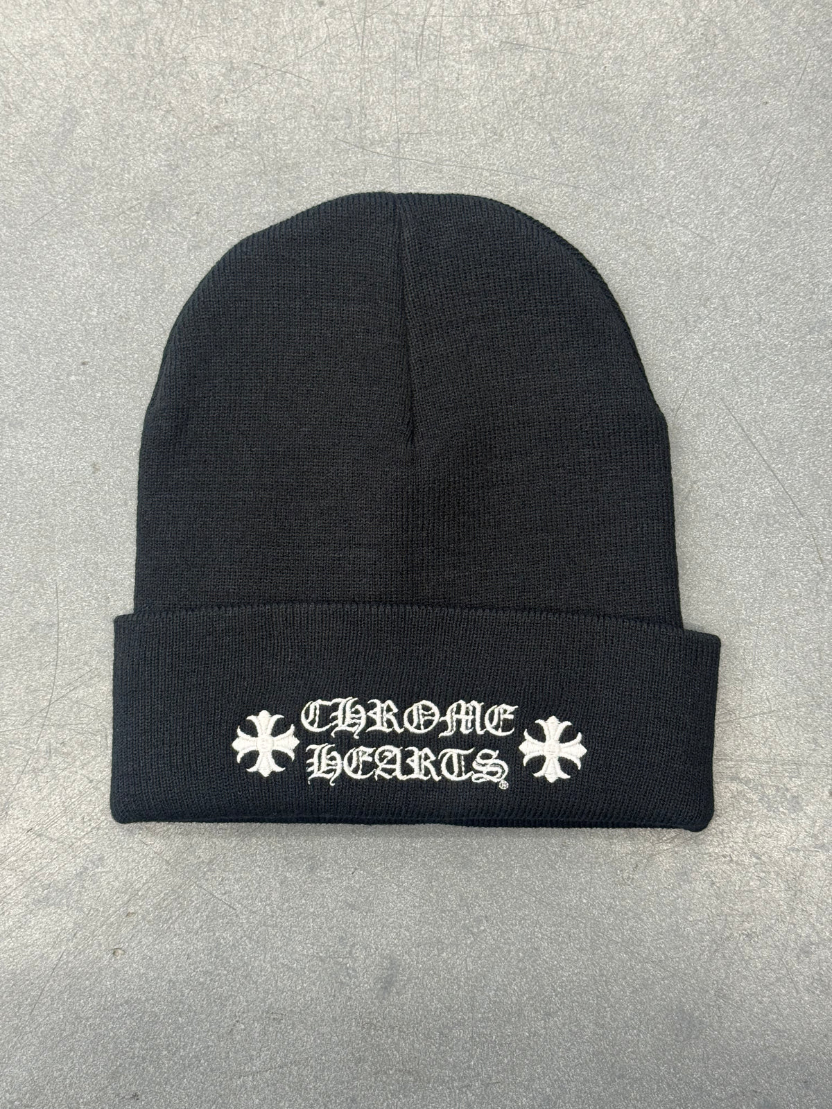 CHROME HEARTS WATCH CAP BEANIE - BLACK/WHITE