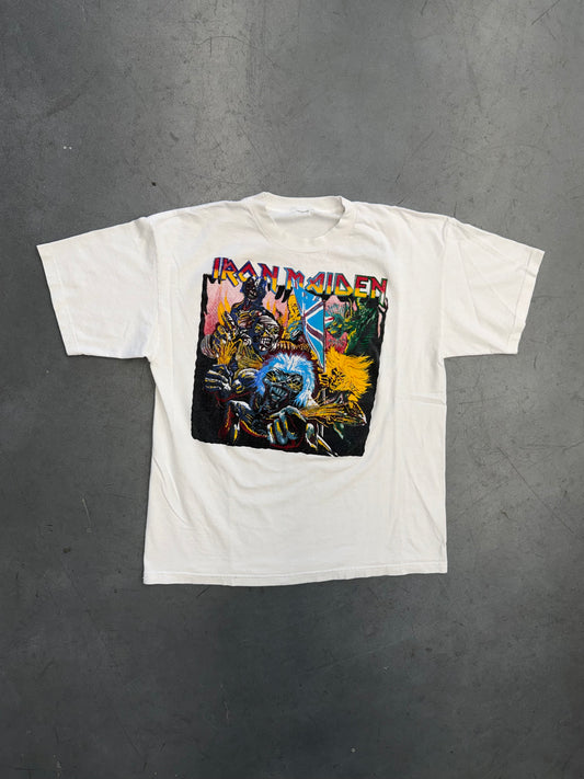 VINTAGE IRON MAIDEN BOOTLEG GONNA GET YA, NO MATTER WHEREVER... TEE (CUT TAG)