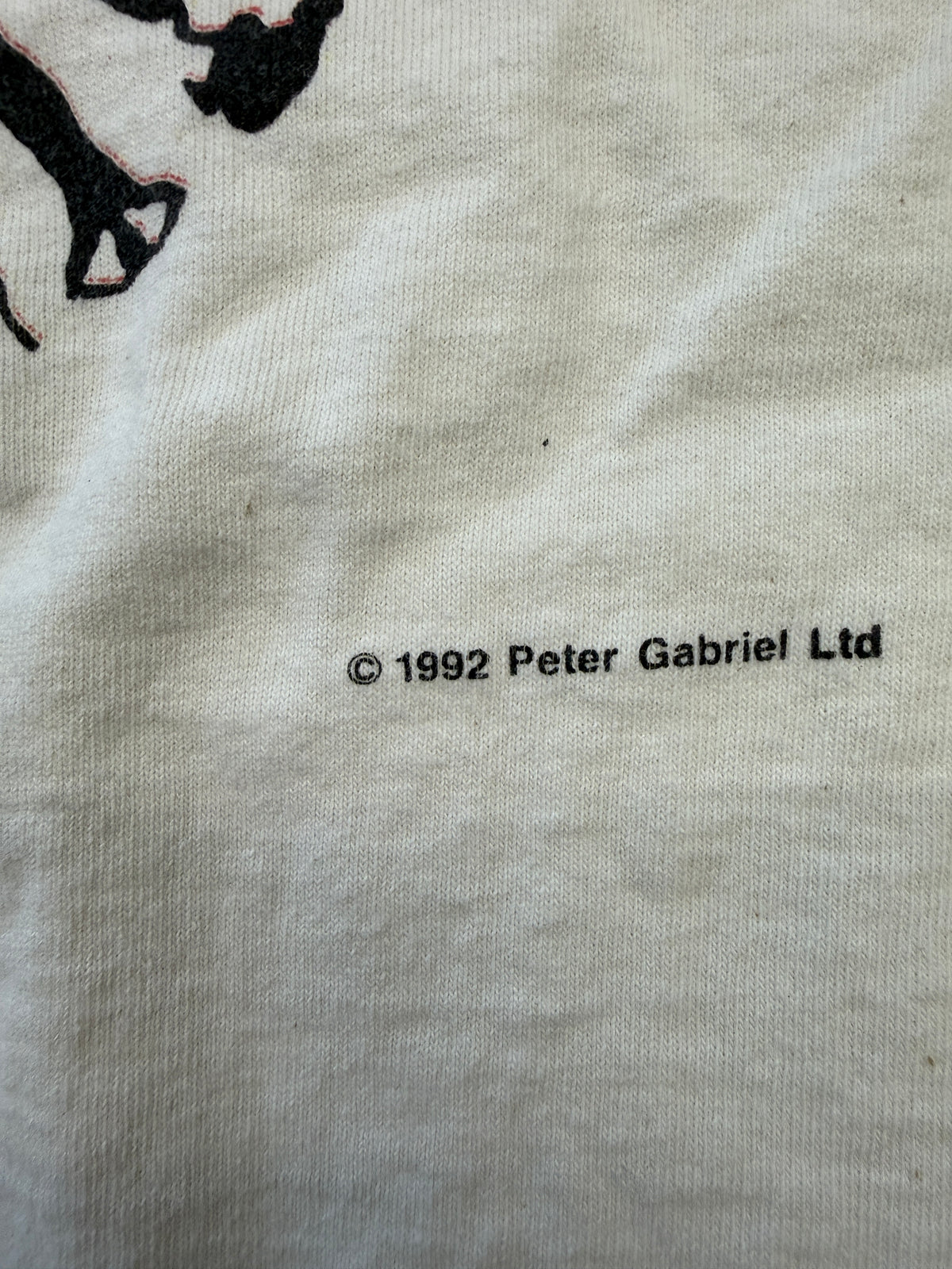 1992 PETER GABRIEL BLOOD OF EDEN SECRET WORLD TOUR TEE (DELTA TAG)
