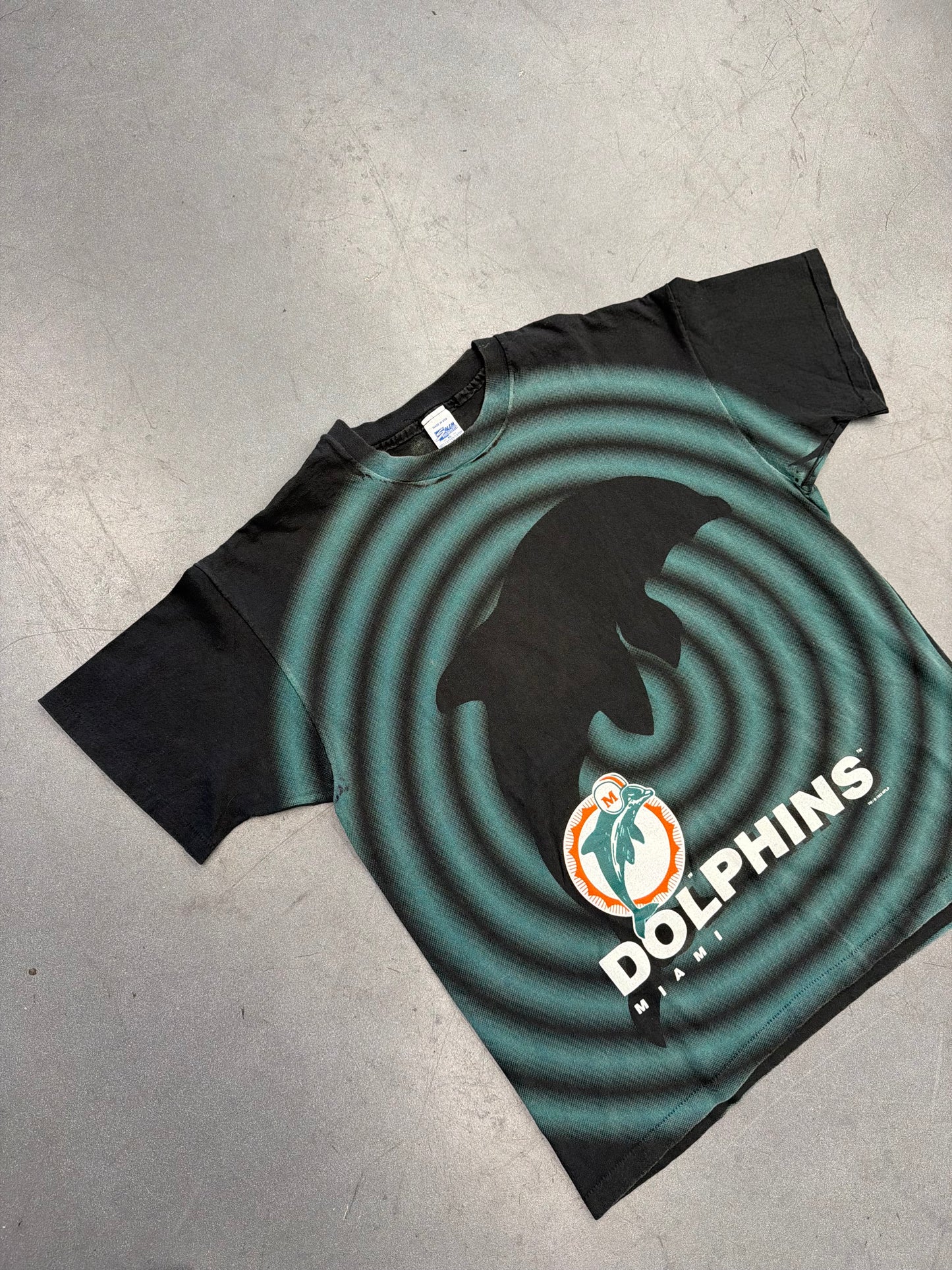 1993 MIAMI DOLPHINS SHADOW AOP TEE (SALEM SPORTSWEAR TAG)