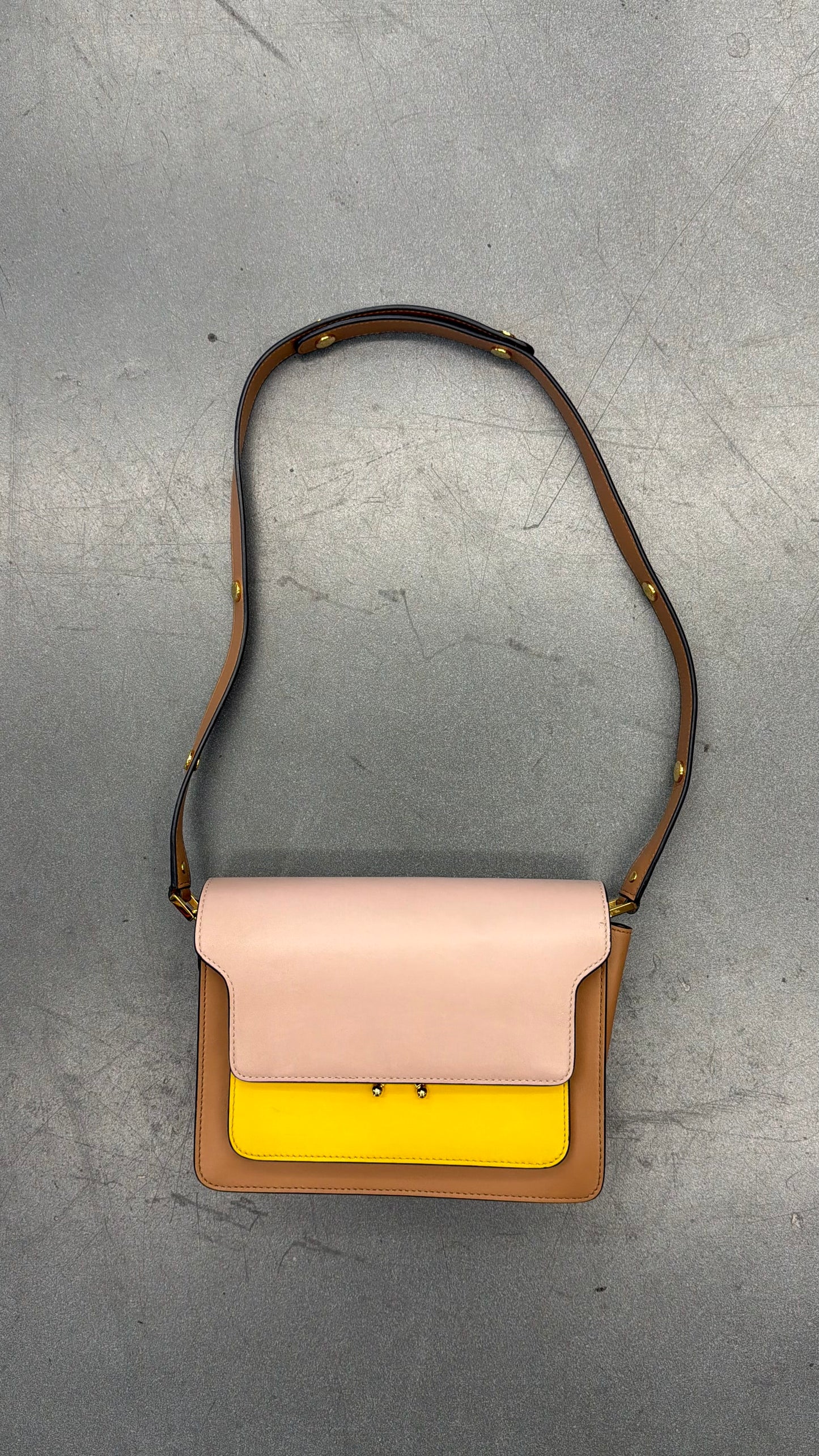 MARNI MEDIUM TRUNK LEATHER SHOUDLER BAG