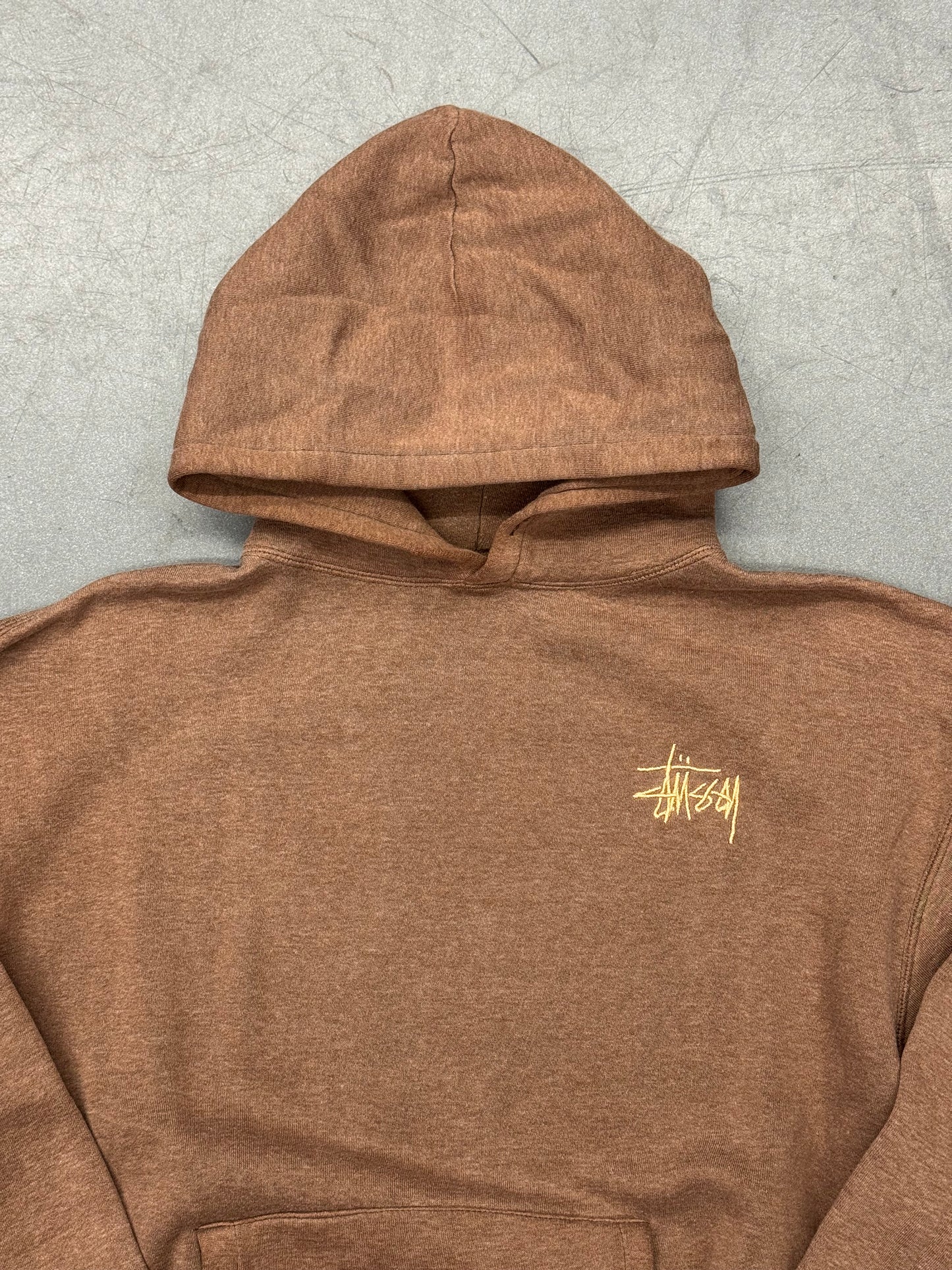 90S STUSSY EMBROIDERED SIDE LOGO HOODIE (MADE IN USA STUSSY TAG)