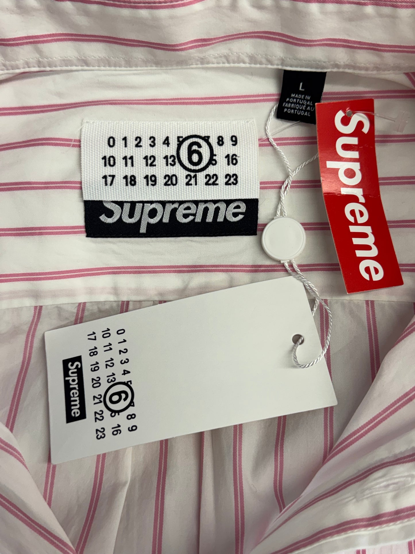 SS26 SUPREME MM6 MAISON MARGIELA STRIPE SHIRT - PINK
