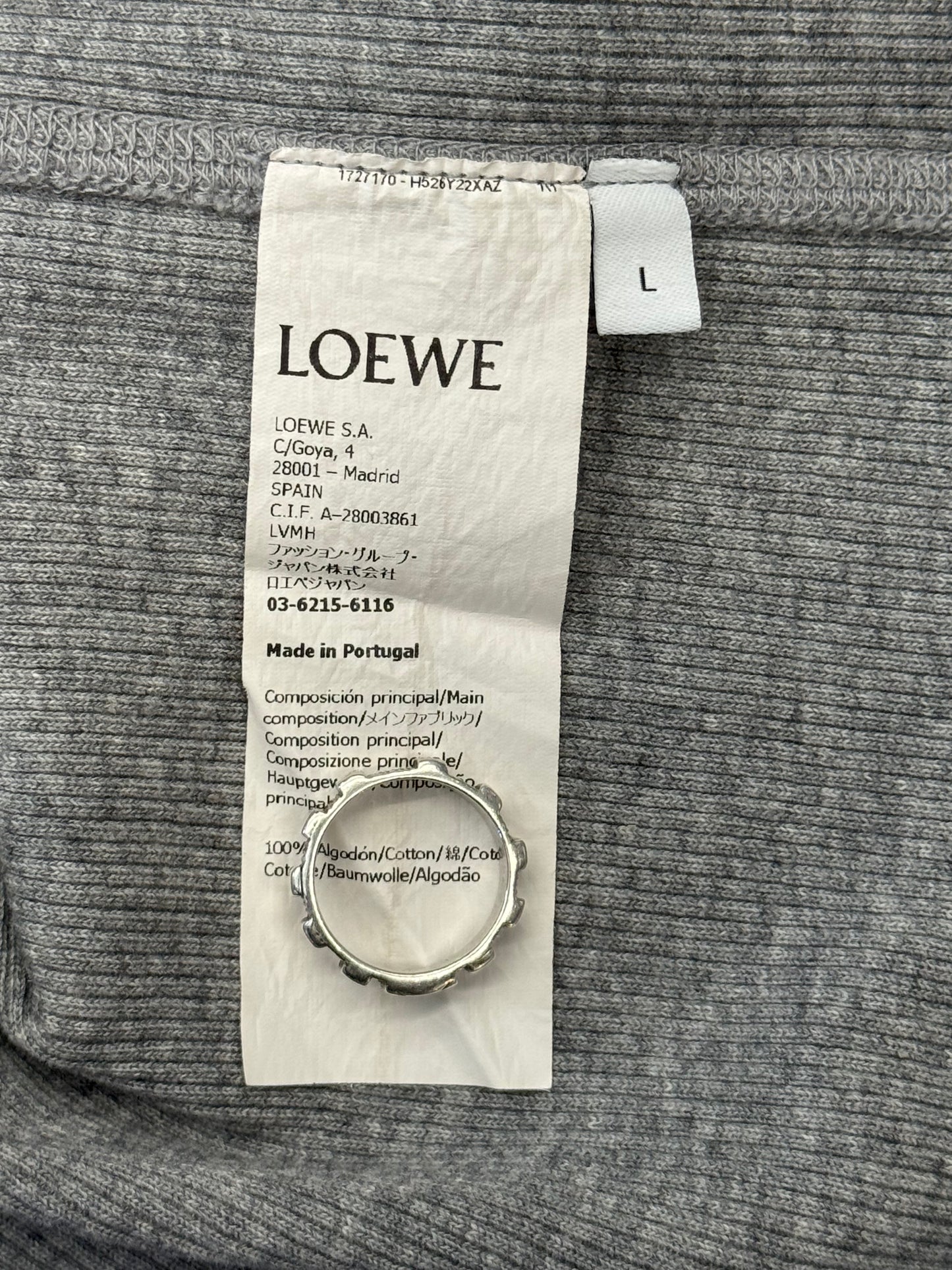 LOEWE OVERSIZED FIT LS RIBBED SHIRT - GREY
