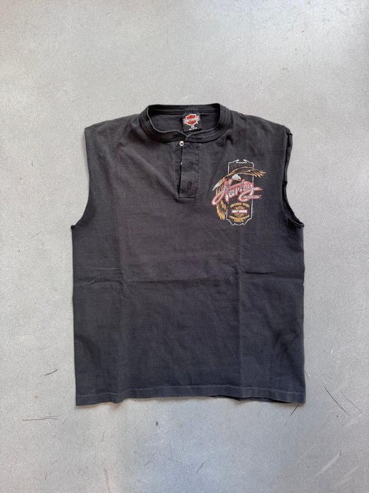 1995 HARLEY DAVIDSON CUT-SLEEVE BUTTON HENLEY TEE MELBOURNE, FLORIDA