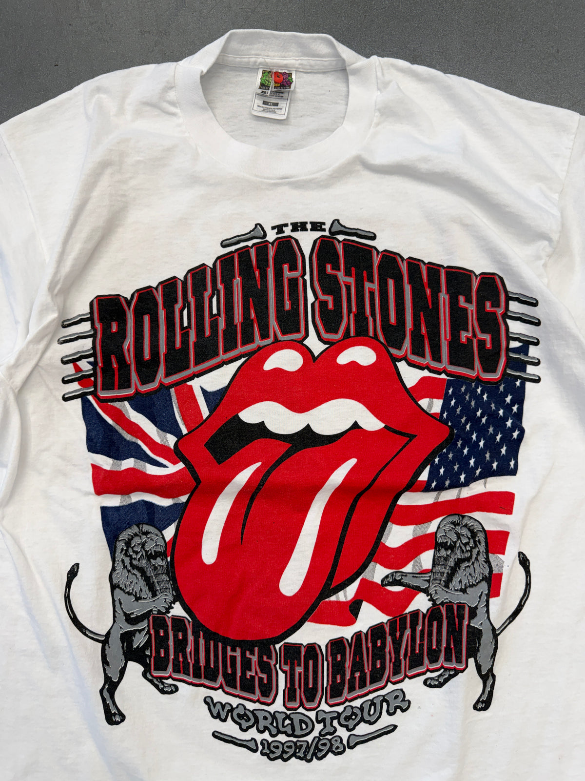 1998 THE ROLLING STONES BRIDGES TO BABYLON WORLD TOUR TEE (FOTL TAG)
