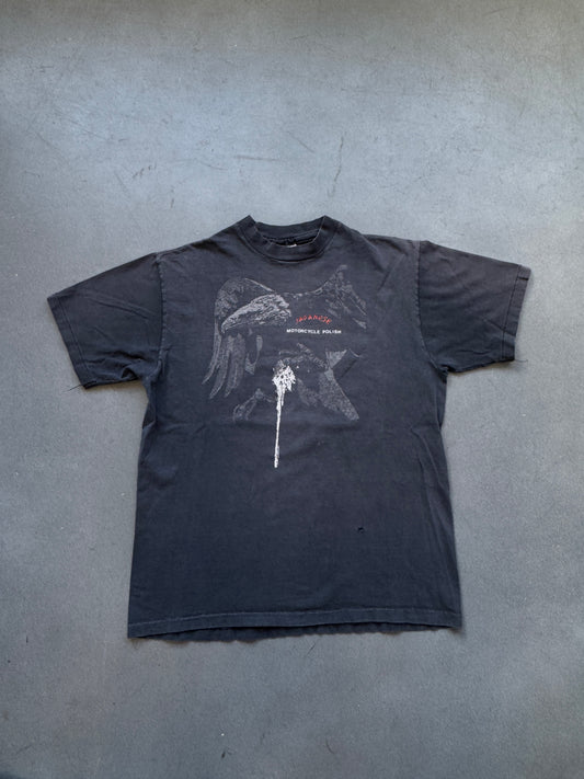 90'S HAL'S HARLEY DAVIDSON MILWAUKEE, WISCONSIN JAPANESE MOTORCYCLE POLISH TEE (HANES TAG)