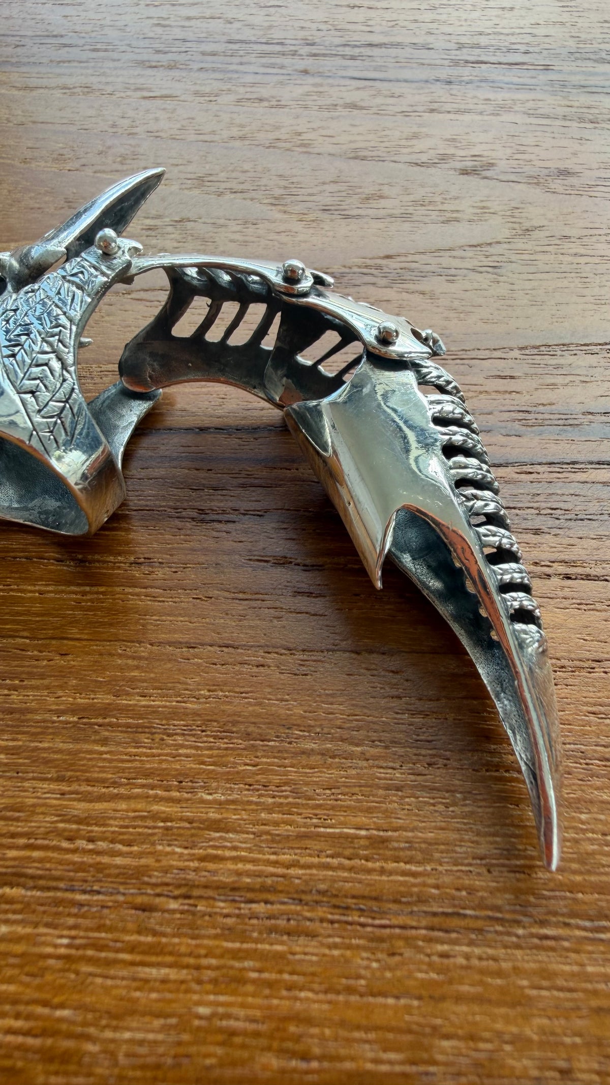 RAVEN CROW SKELETON FULL FINGER SILVER RING