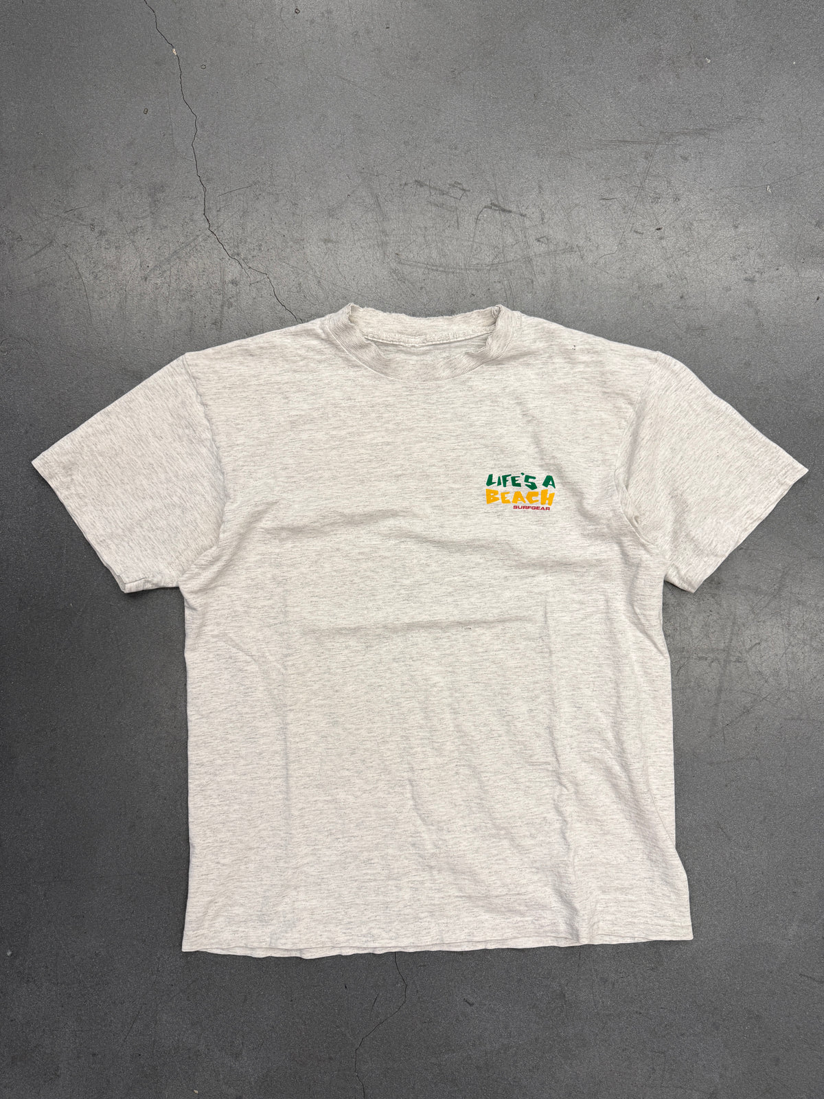 90S LIFE'S A BEACH SURFGEAR RASTA GUY TEE (PULLED TAG)