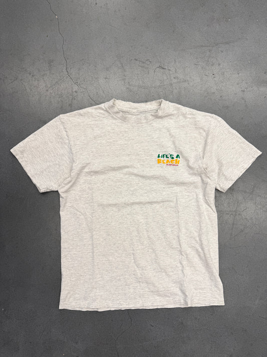 90S LIFE'S A BEACH SURFGEAR RASTA GUY TEE (PULLED TAG)