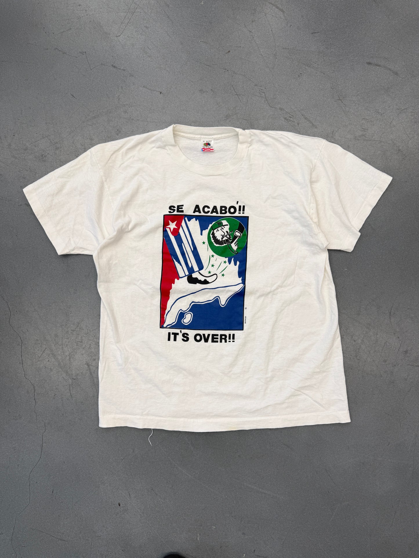 90'S CUBA FIDEL CASTRO "IT'S OVER/SE ACABO' !!" TEE (FOTL TAG)