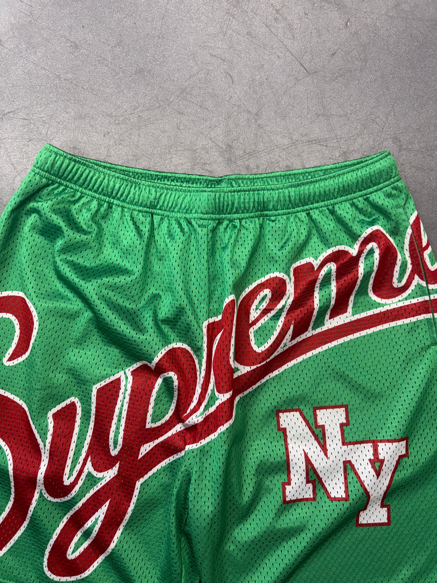 SS24 SUPREME BIG SCRIPT MESH SHORTS