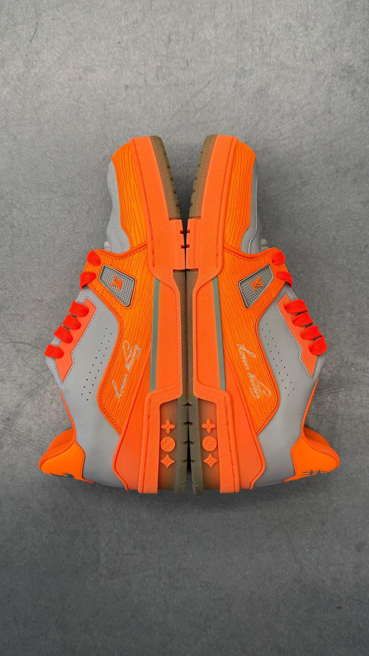LOUIS VUITTON TRAINER SNEAKER - BRIGHT ORANGE/GREY