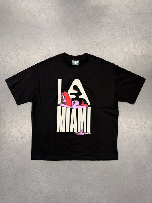 SLAWN I LOVE MIAMI TEE - BLACK