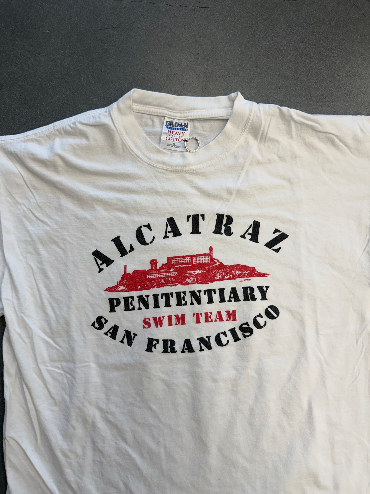 00S ALCATRAZ PENITENTIARY SWIM TEAM TEE (GILDAN TAG)