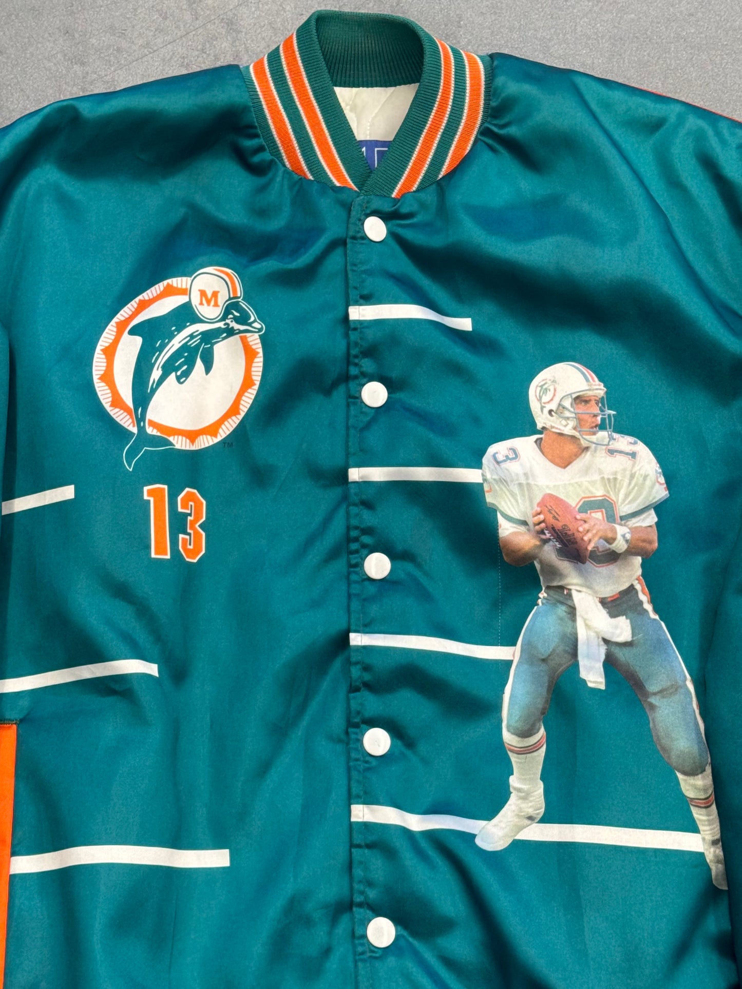 90S MIAMI DOLPHINS DAN MARINO STARLINE SATIN JACKET