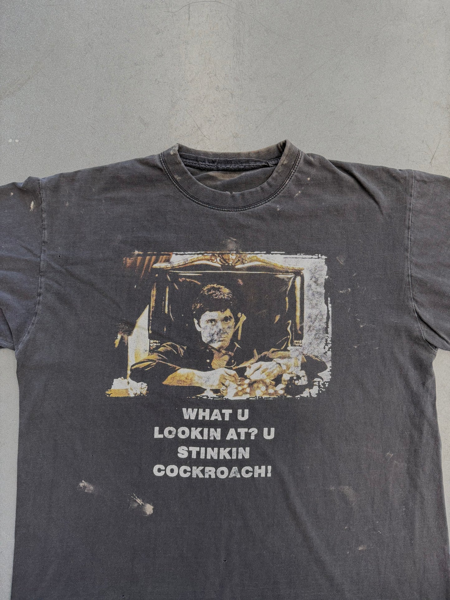 VINTAGE SCARFACE "WHAT U LOOKIN AT?" TEE (PULLED TAG)