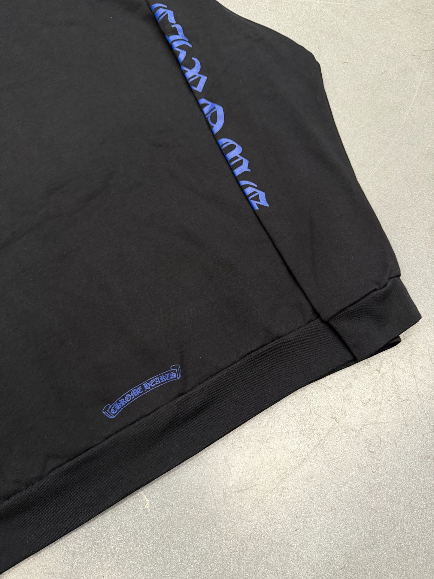 CHROME HEARTS BLUE VERTICAL LOGO PULLOVER HOODIE