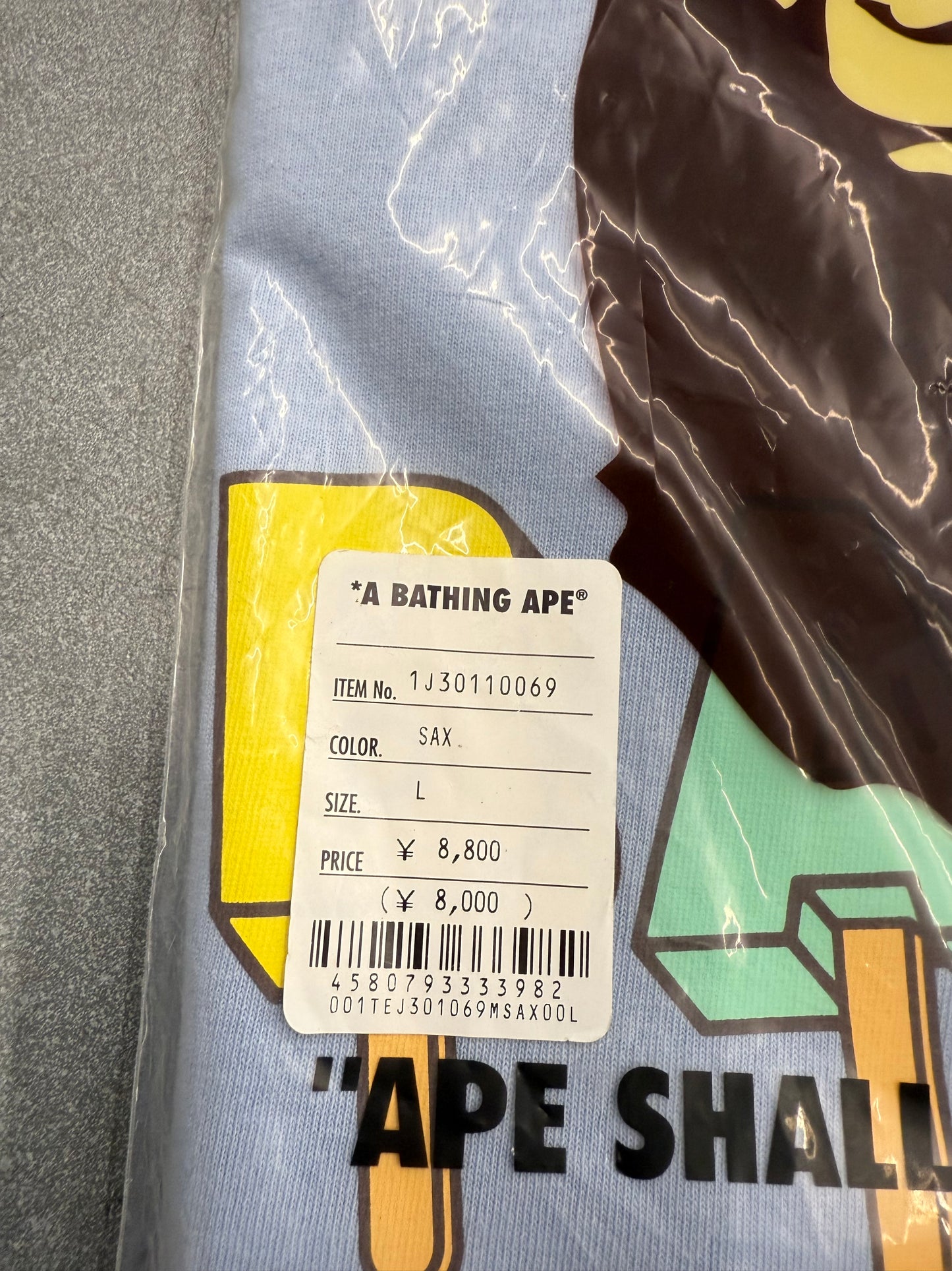 SS23 BAPE POPSICLE TEE - BLUE (L) (NEW IN BAG)