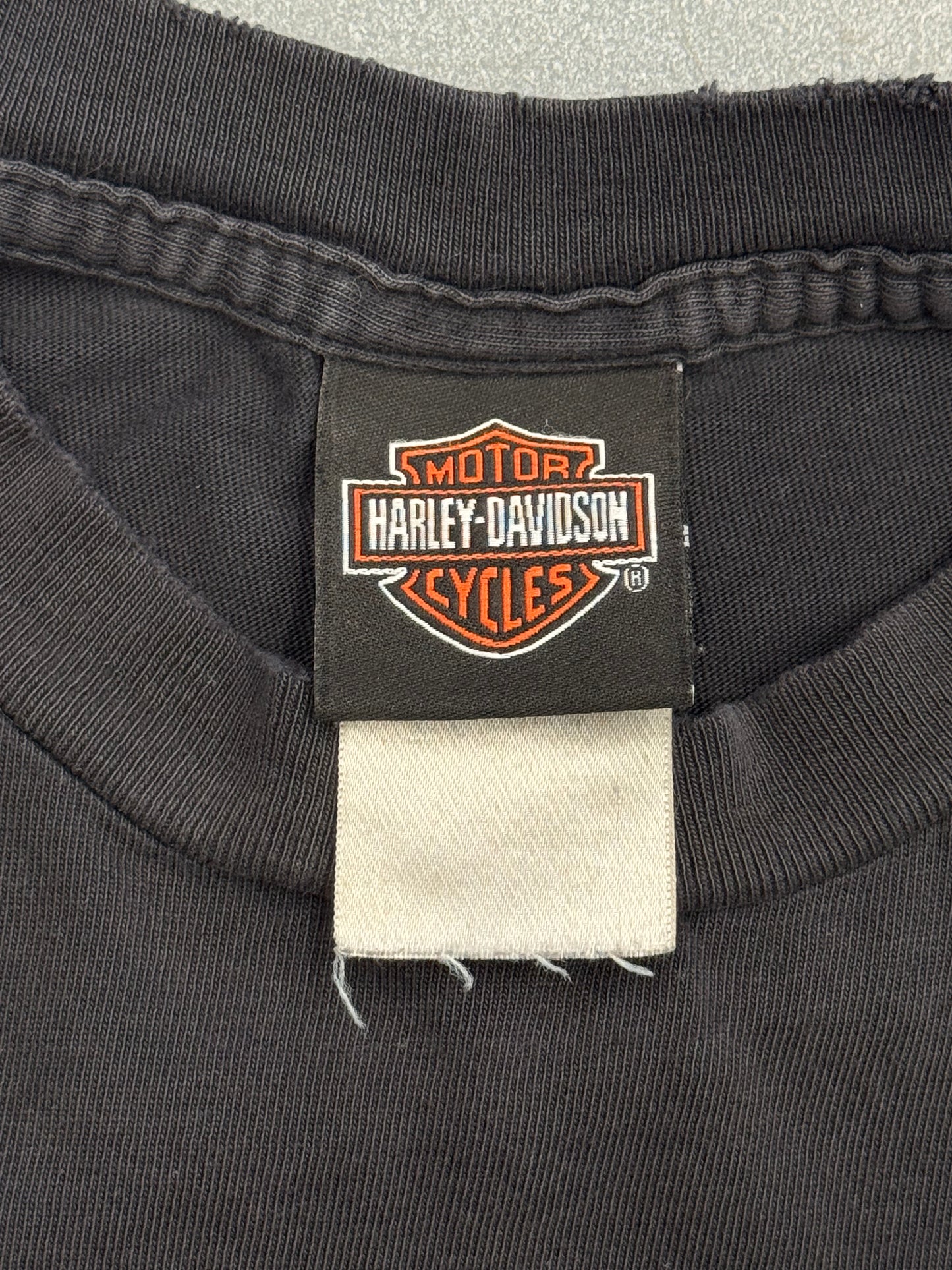 VINTAGE HARLEY-DAVIDSON EVANSVILLE, IN SMOKED CUT-OFF TEE