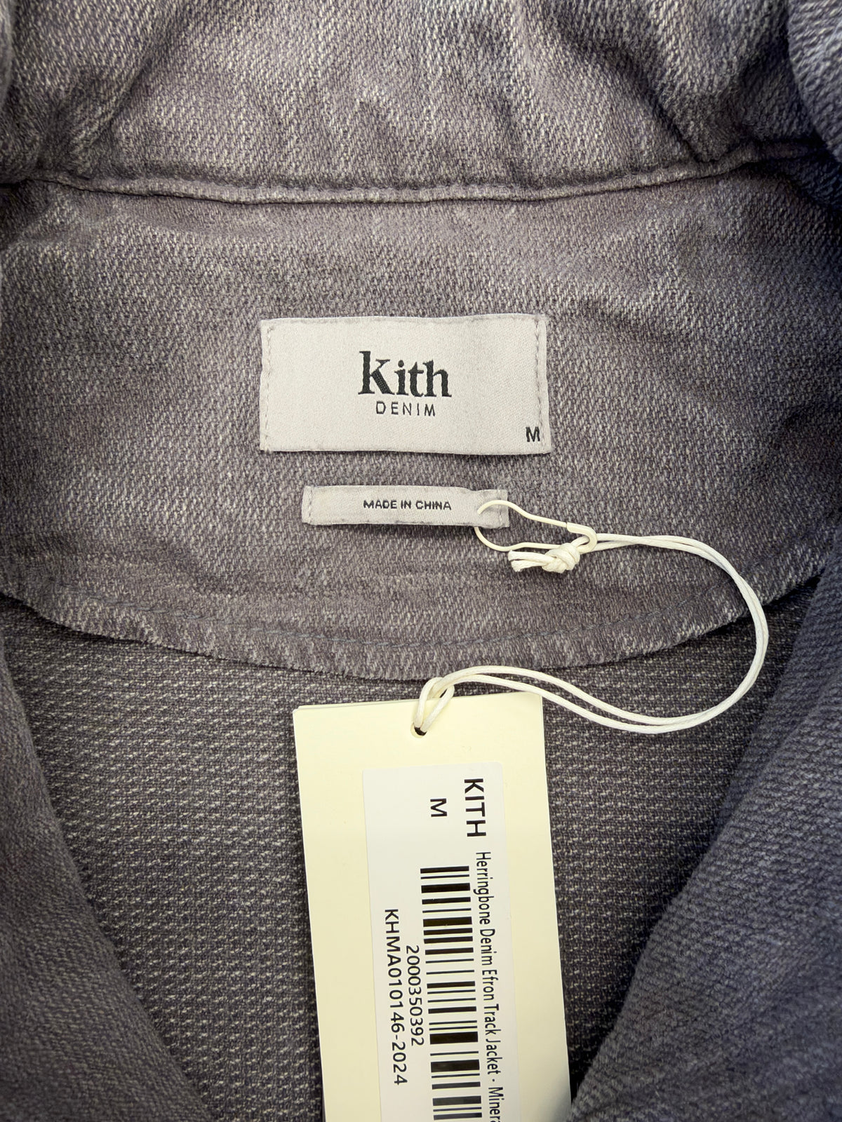 2026 FALL KITH HERRINGBONE DENIM EFRON TRACK JACKET - MINERAL