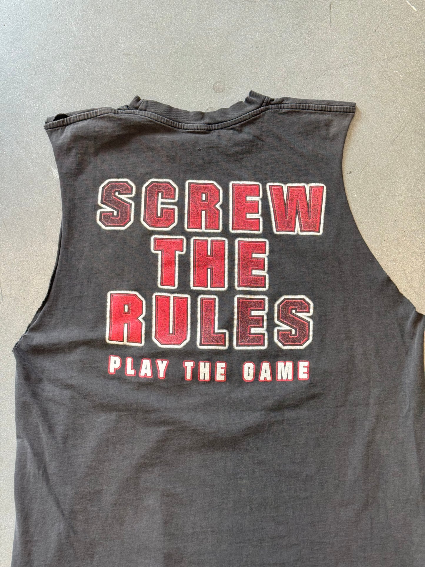 2002 TRIPLE H SCREW THE RULES CUTOFF TEE (CUT TAG)