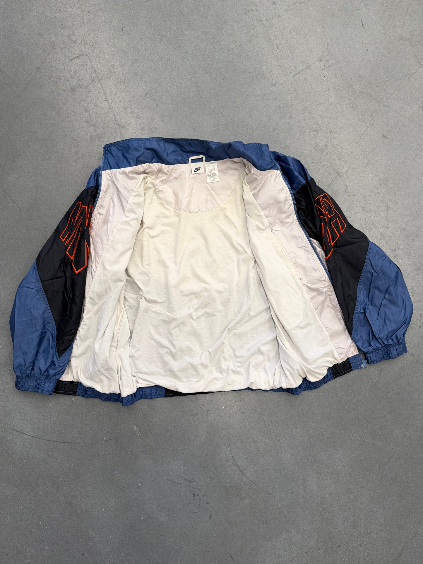 90S NIKE USA COLORBLOCK ZIP-UP WINDBREAKER - BLUE