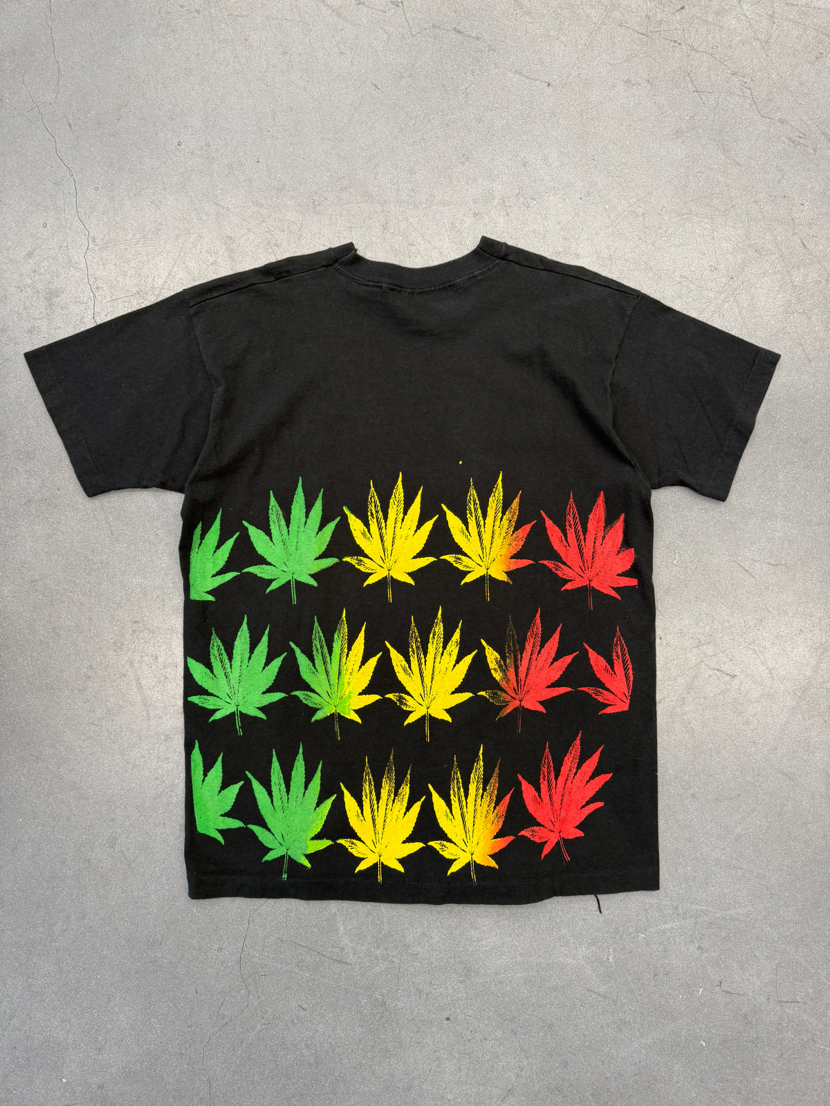 90'S WEED LEAF RASTA COLORWAY TEE (FOTL TAG)