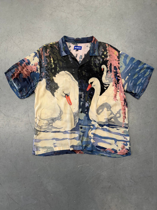 ANDREW SWAN VACATION RAYON BUTTON-UP SHIRT