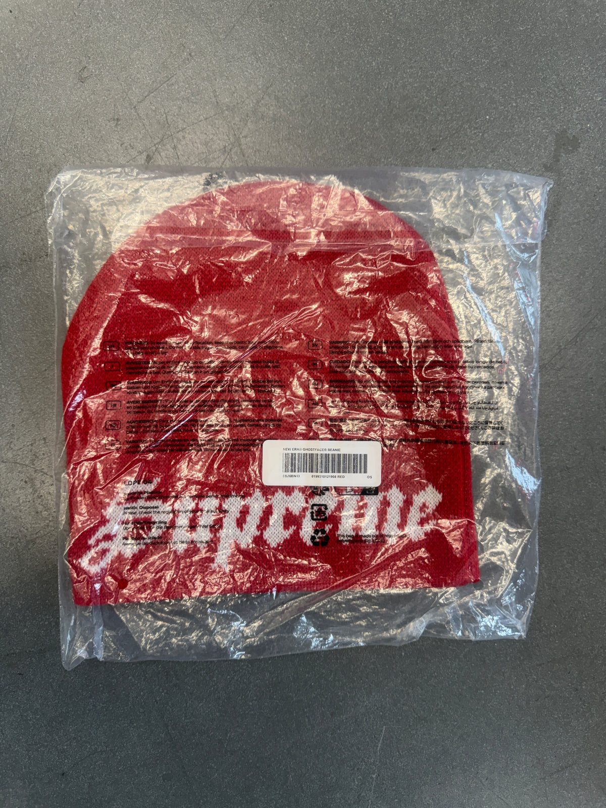 SS26 SUPREME NEW ERA GHOSTFACE BEANIE - RED