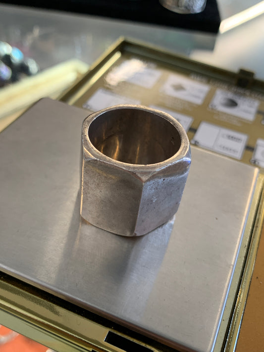 HEX NUT SILVER RING (40.7 GRAMS)