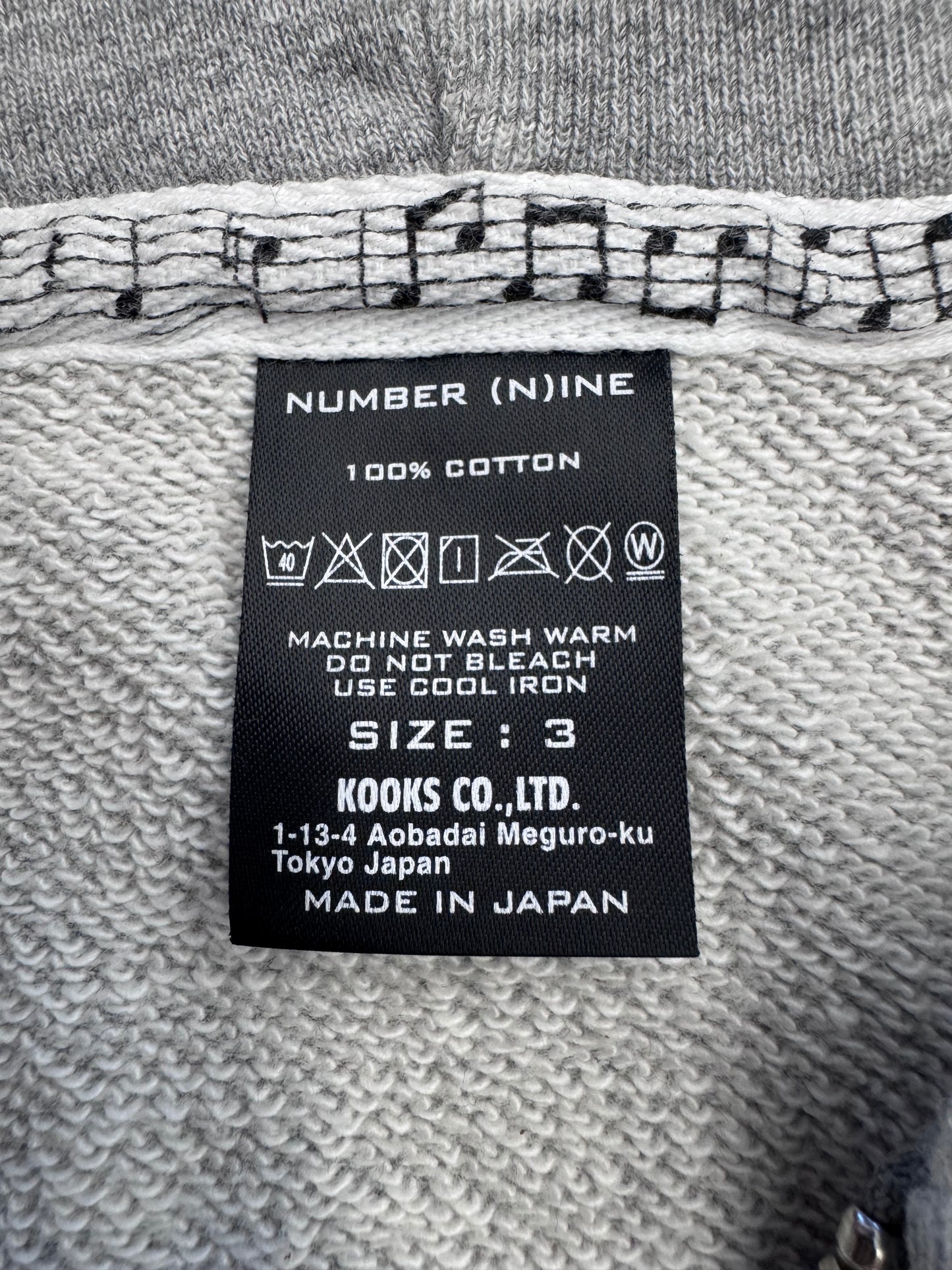 NUMBER NINE MULTI- POCKET ZIP UP HOODIE