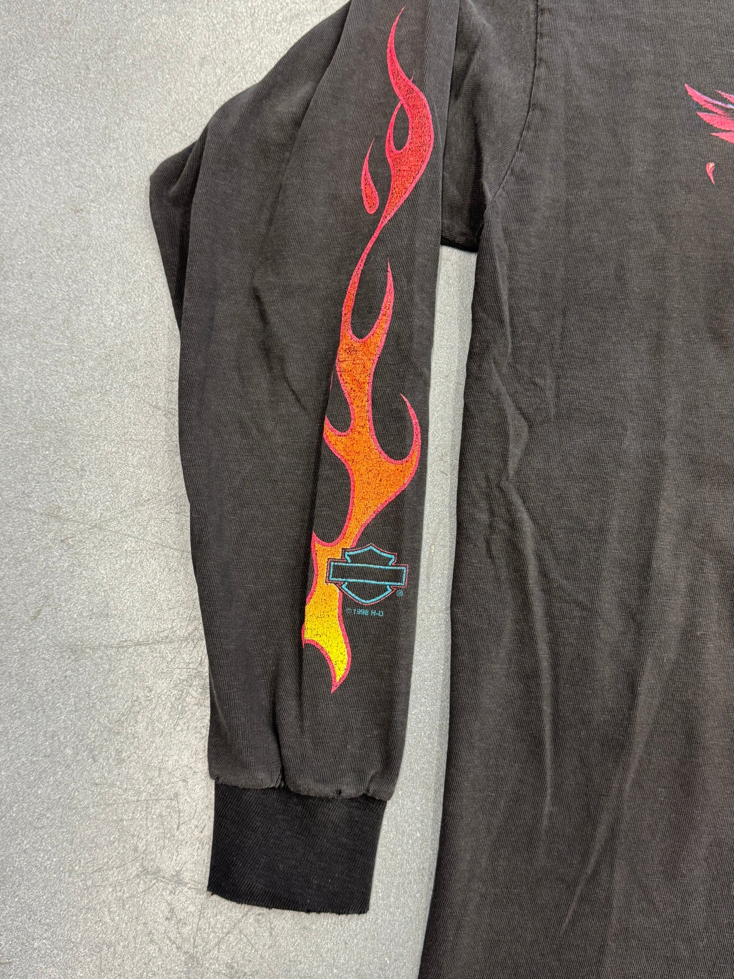 1998 HARLEY-DAVIDSON LAS VEGAS NEVADA FLAME LS TEE (PULLED TAG)