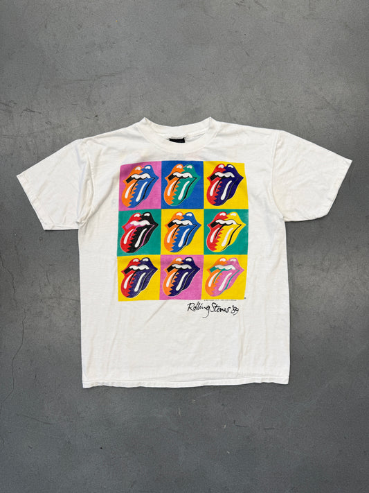 1989 ROLLING STONES THE NORTH AMERICAN MULTICOLOR TOUR TEE (ROLLING STONES ROCKWEAR BY BROCKUM TAG)