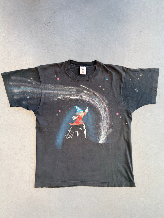 90S DISNEY MICKEY MOUSE FANTASIA ALL OVER PRINT TEE (DISNEY WEAR TAG)