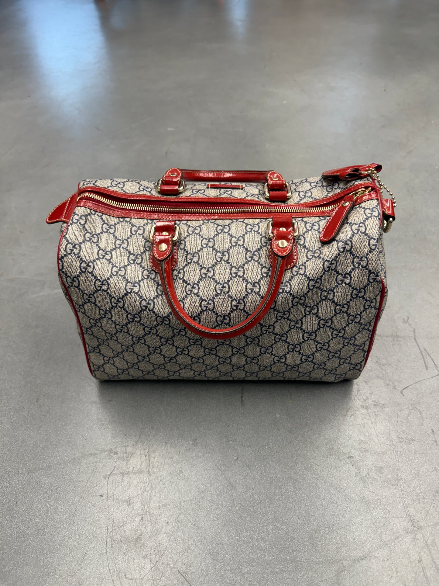GUCCI ROSES & HEART MONOGRAM BOSTON 30 BAG
