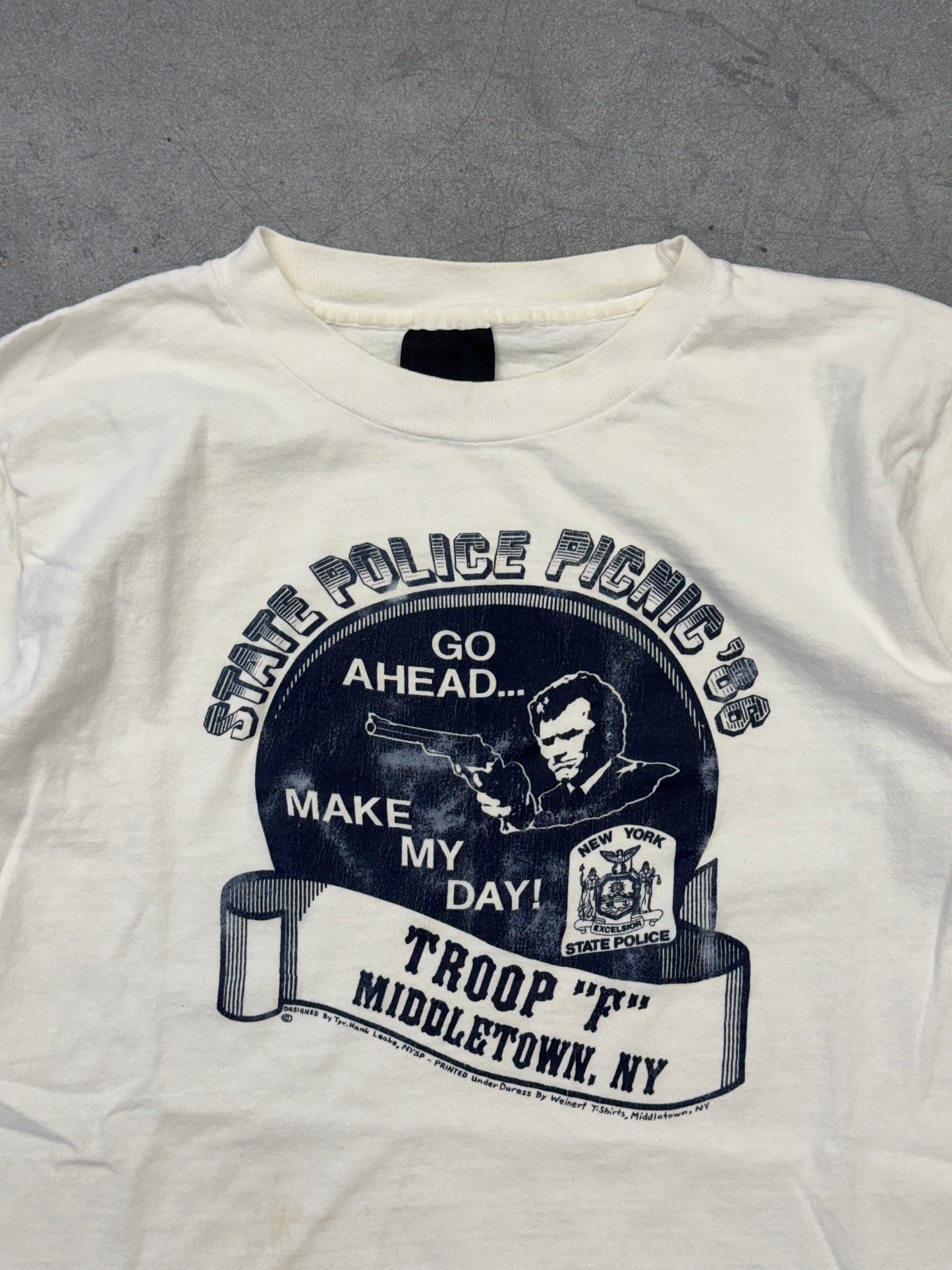 1986 STATE POLICE PICNIC TEE (FADED BLACK TAG)