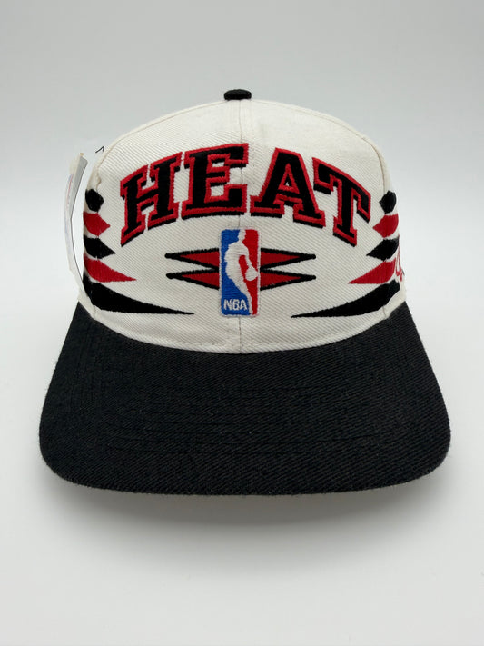 90'S MIAMI HEAT DIAMOND CUT LOGO ATHLETIC SNAPBACK HAT NEW WITH TAGS