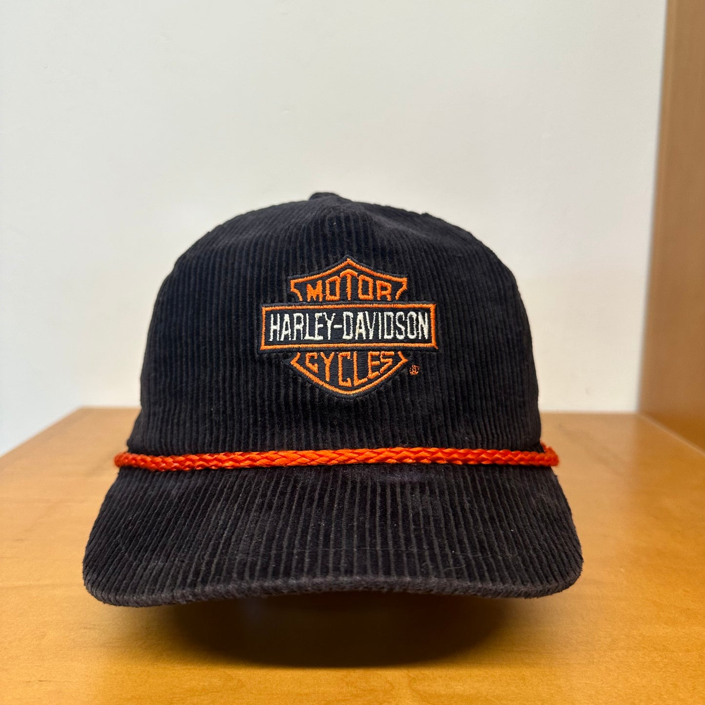 HARLEY-DAVIDSON MOTORCYCLES ROPE STYLE CORDUROY STRAPBACK HAT