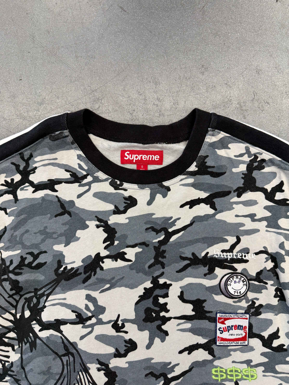 FW25 SUPREME CRANE SS TOP - WHITE CAMO