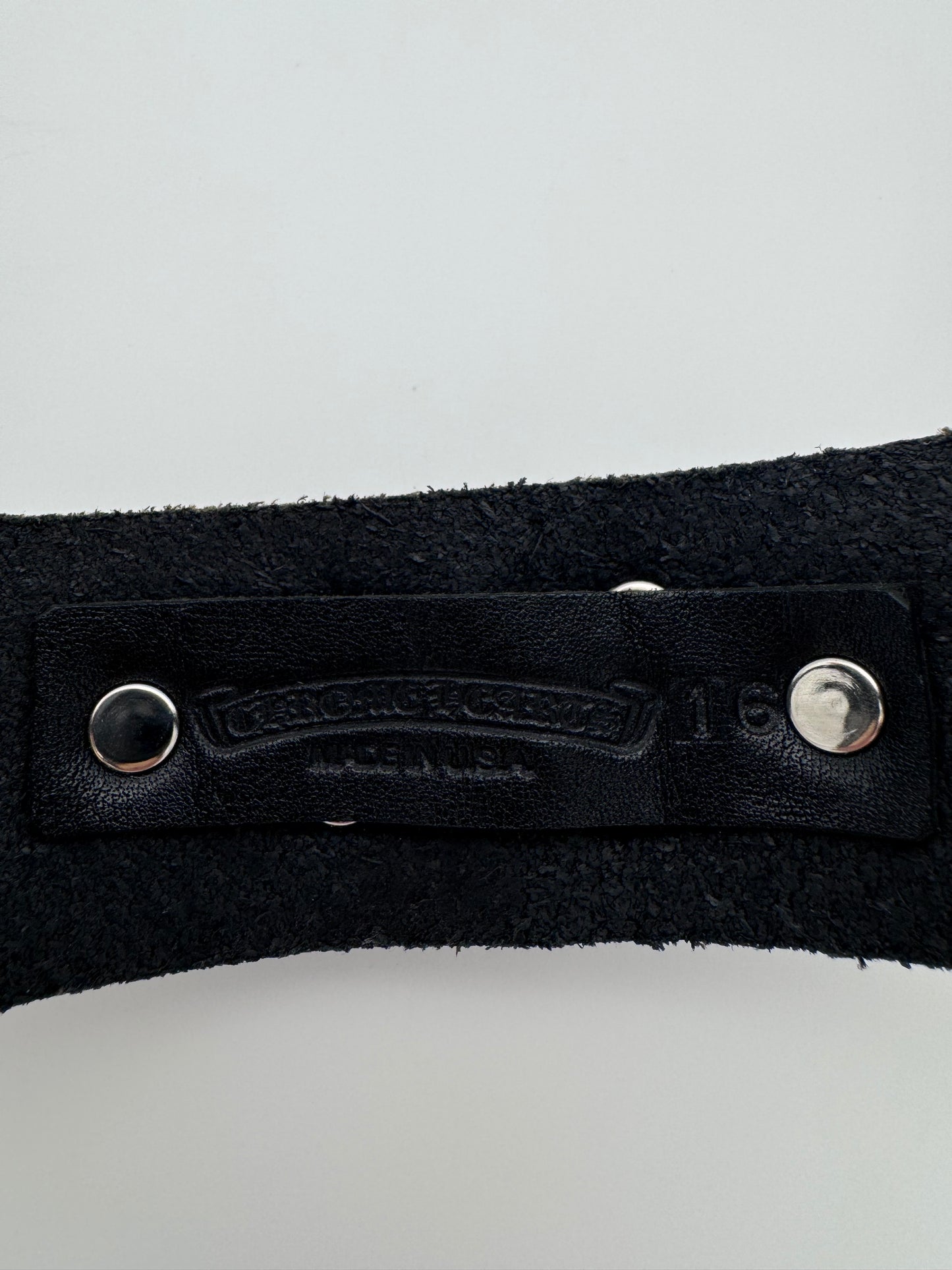 CHROME HEARTS COCO DOG COLLAR BLACK LEATHER (NEW) (16 INCH)