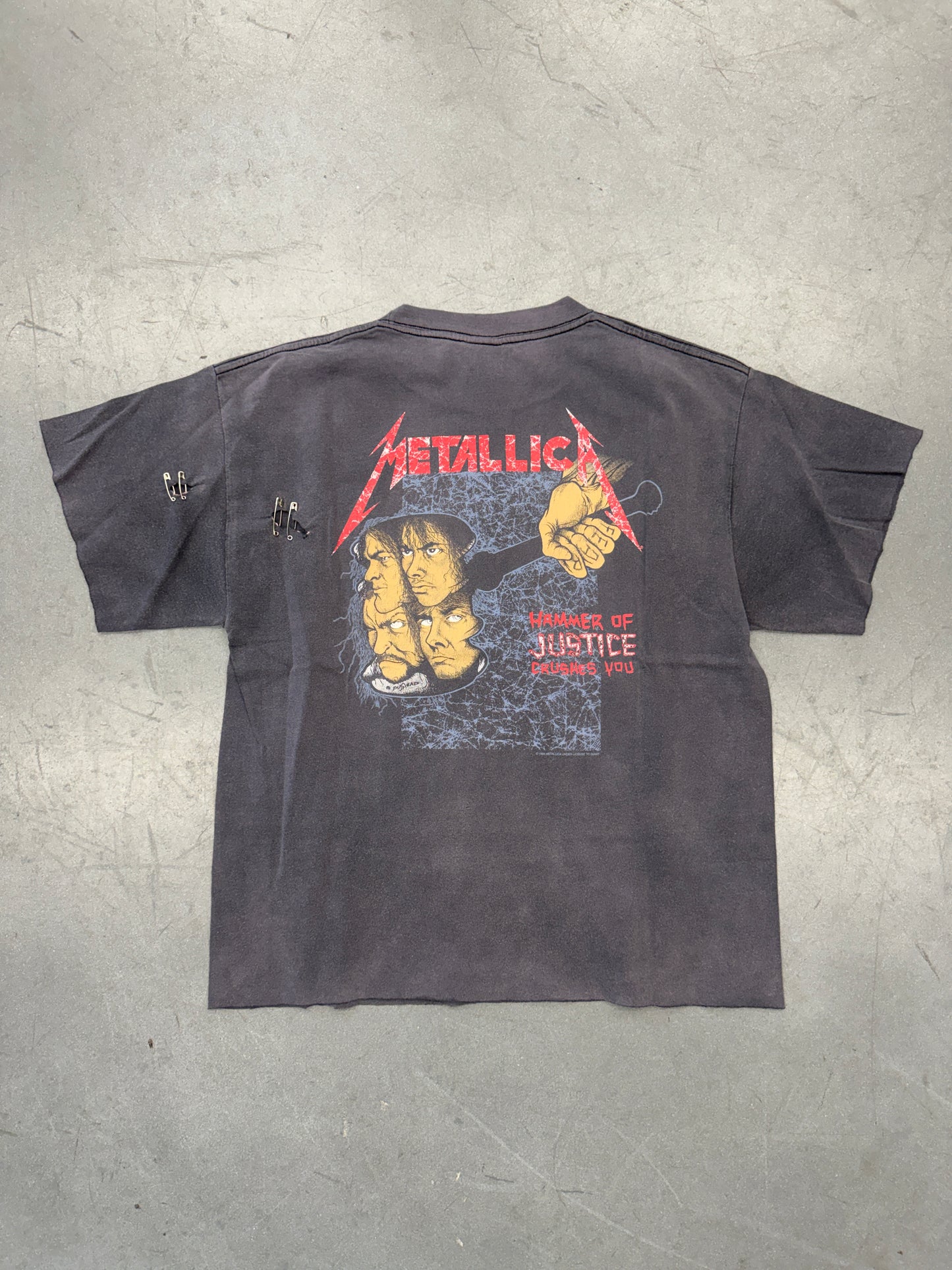 1994 METALLICA AND JUSTICE FOR ALL CROPPED AND CROPPED SLEEVES TEE (GIANT TAG)