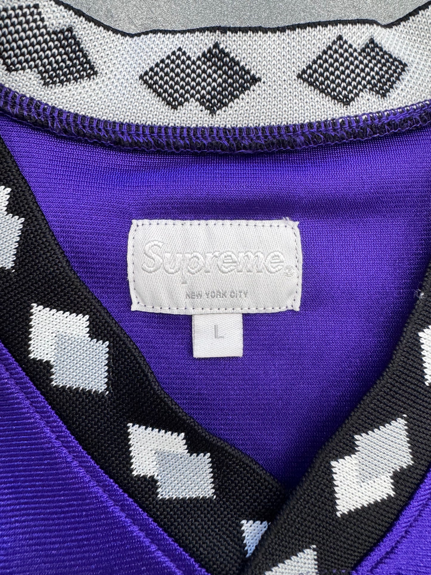FW13 SUPREME DIAMOND RIB FRIEND OR FOE FOOTBALL JERSEY PURPLE
