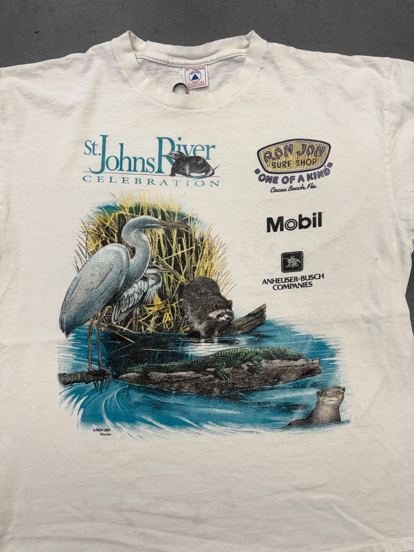 90'S RON JON SURF SHOP "ONE OF A KIND" COCOA BEACH, FLA. TEE (DELTA TAG)