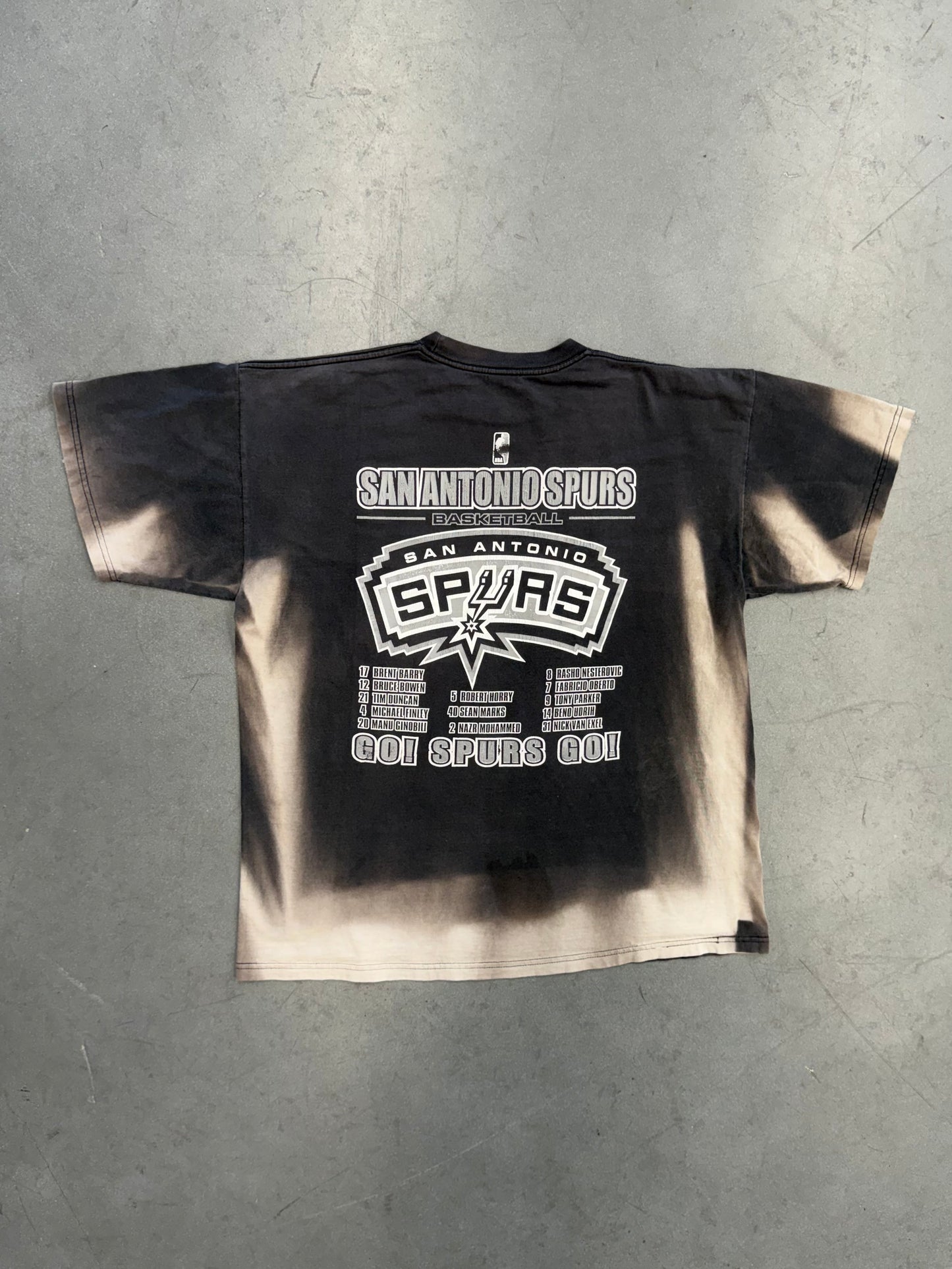 90S SAN ANTONIO SPURS BASKETBALL PLAYERS LIST TEE (TND TAG)