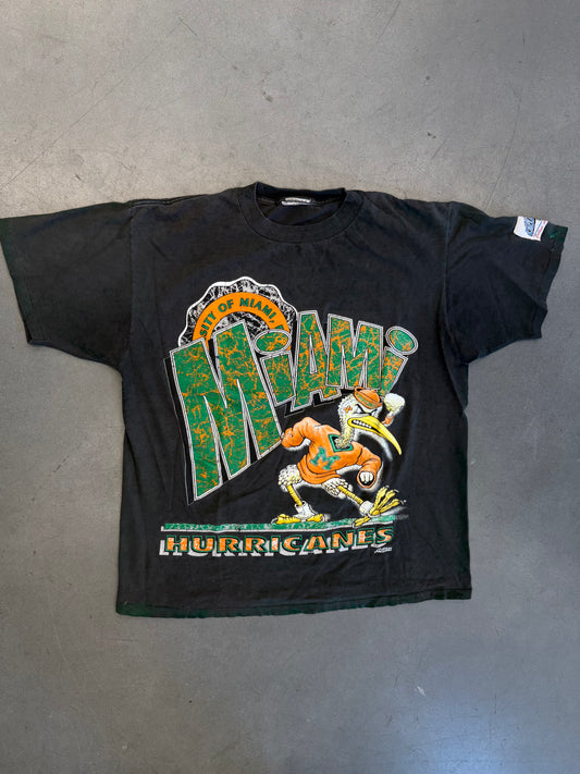 90S UNIVERSITY OF MIAMI CAPITOL GRAPHICS ANGRY SEBASTIAN TEE (CUT TAG)