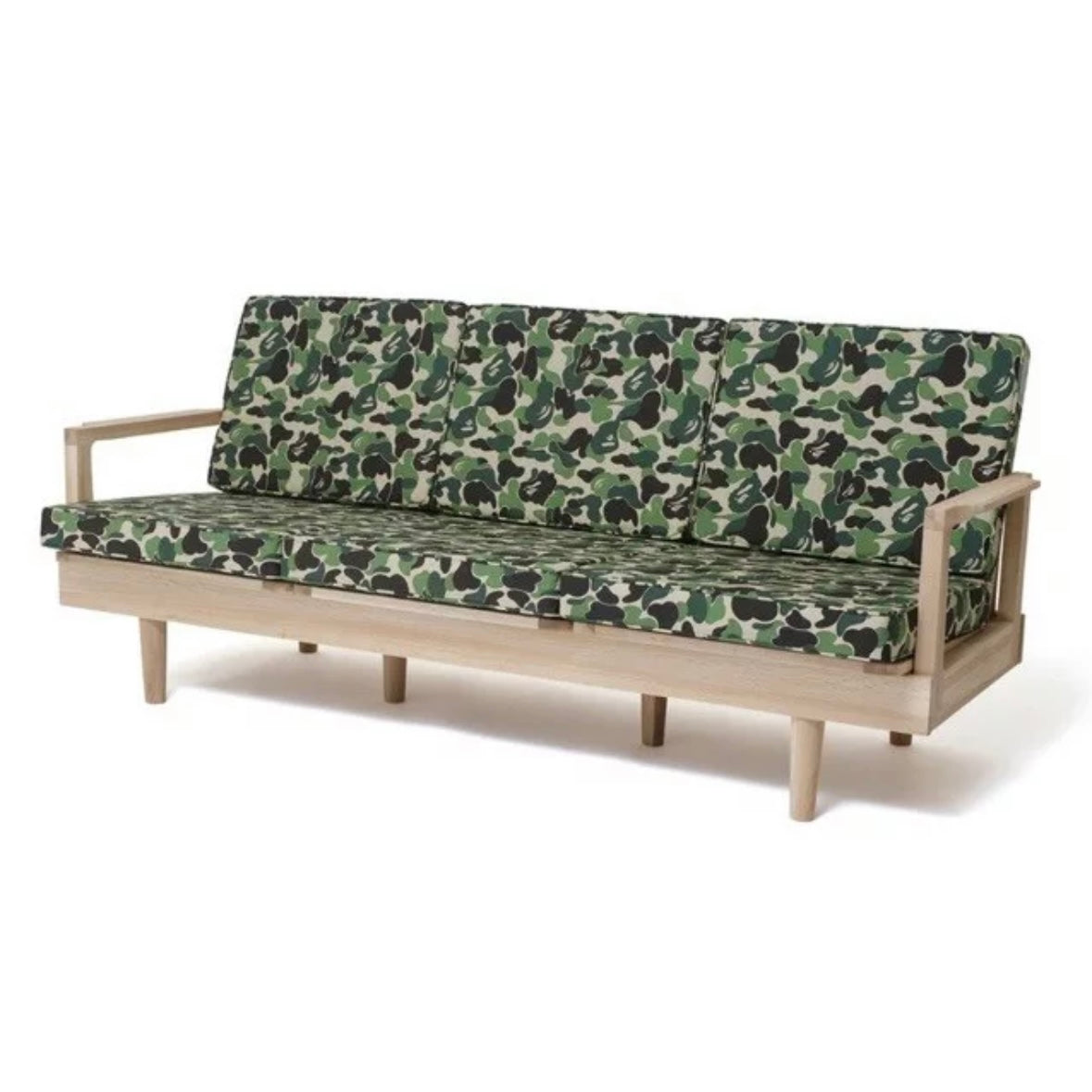 BAPE X FABRICK X KARIMOKU ABC CAMO THREE SEAT SOFA