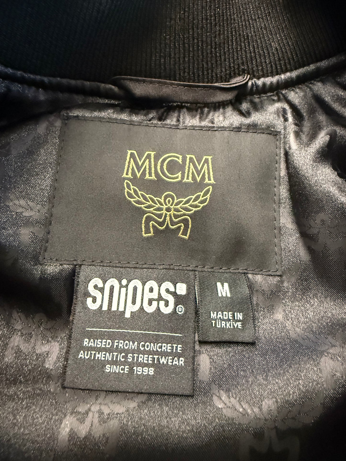 SNIPES X MCM BOMBER JACKET - BLACK (M) (USED)